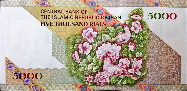 iran 5000 rials p145c 2back