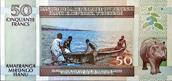 burundi 50 francs p36a 2back