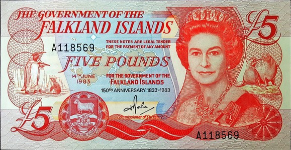 falkland islands 5 pounds p12 1front