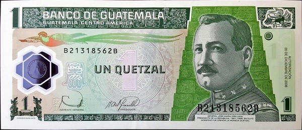 guatemala 1 quetzal p109 1front