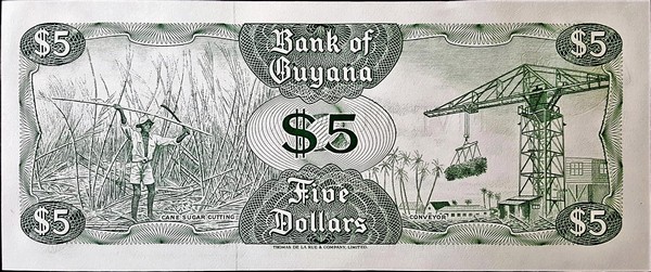 guyana 5 dollars p22d 2back 1