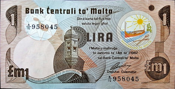malta 1 lira p34 1front