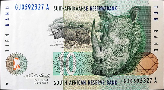 south africa 10 rand p123a 1front