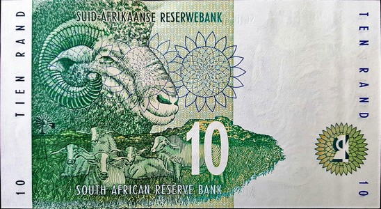 south africa 10 rand p123a 2back