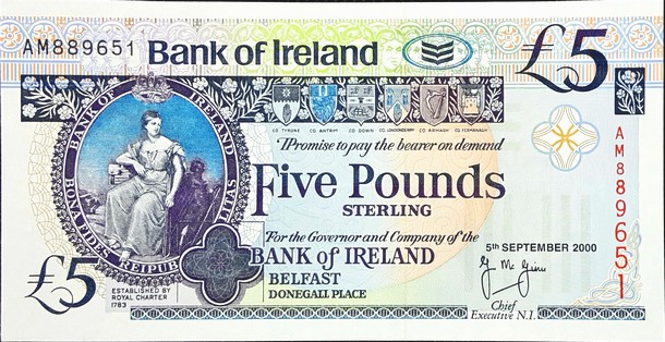 ireland north 5 pounds p74 1front