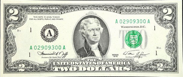 united states 2 dollars p461A 1front