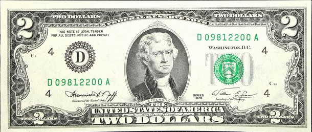 united states 2 dollars p461D 1front