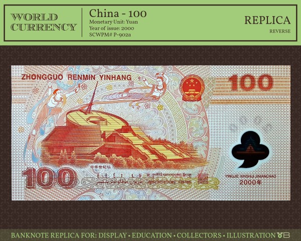 china 100 yuan back