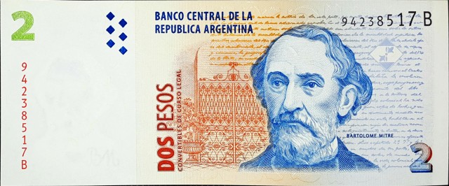 argentina 2 pesos p346 1front