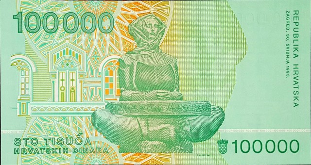 croatia 100000 dinara p27 2back