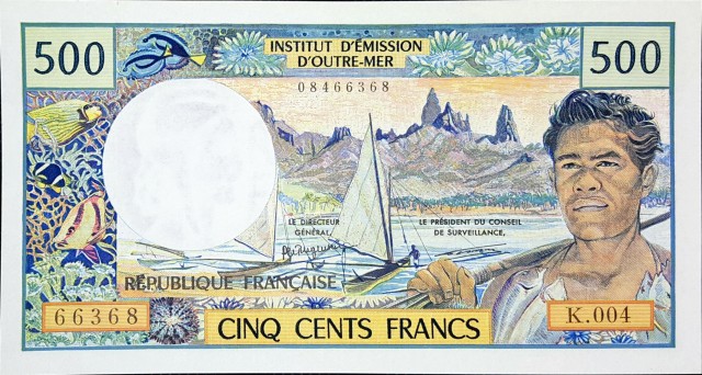 french pacific territory 500 francs p1a 1front