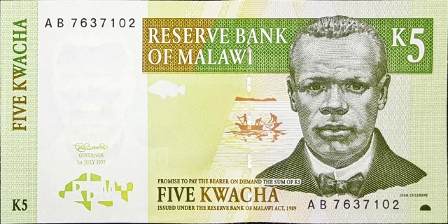 malawi 5 kwacha p36 1front