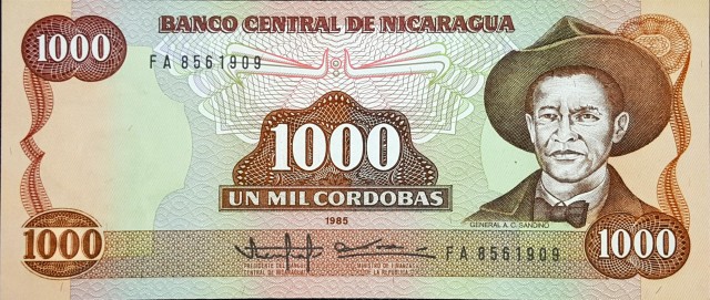 nicaragua 1000 cordobas p156a 1front
