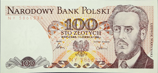 poland 100 zlotych p143e 1front