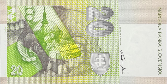 slovakia 20 korun p20 2back