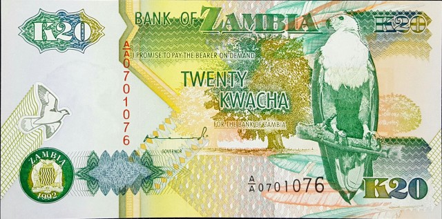 zambia 20 kwacha p36 1front