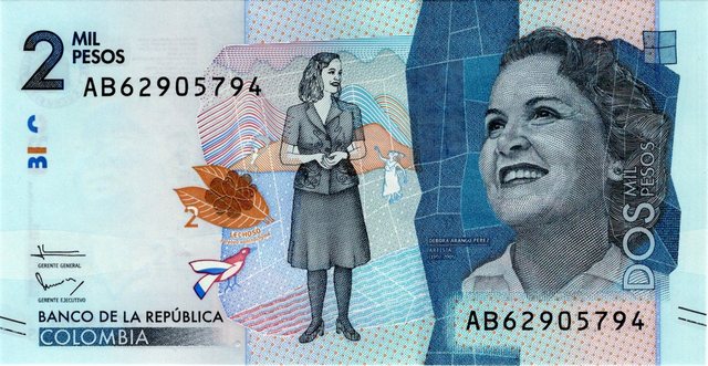 colombia 2000 pesos p458a front