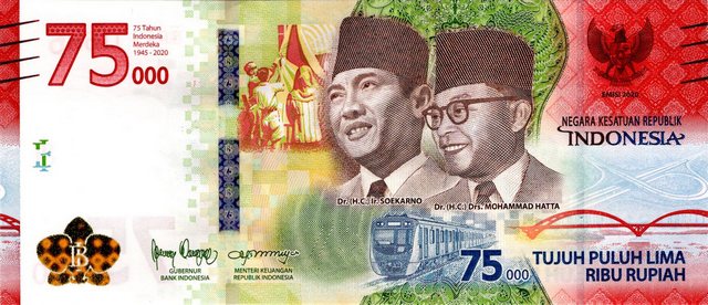 indonesia 75000 rupiah front