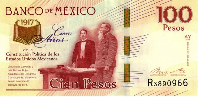 mexico 100 pesos p130a front