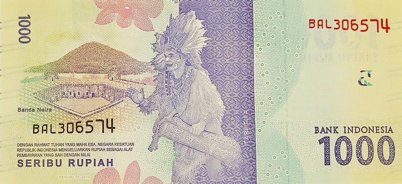 indonesia 1000 rupiah p154a back