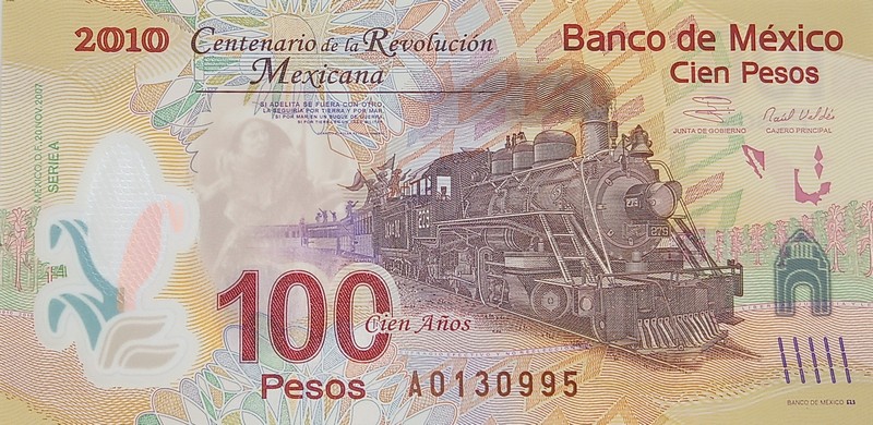 mexico 100 pesos p128a front