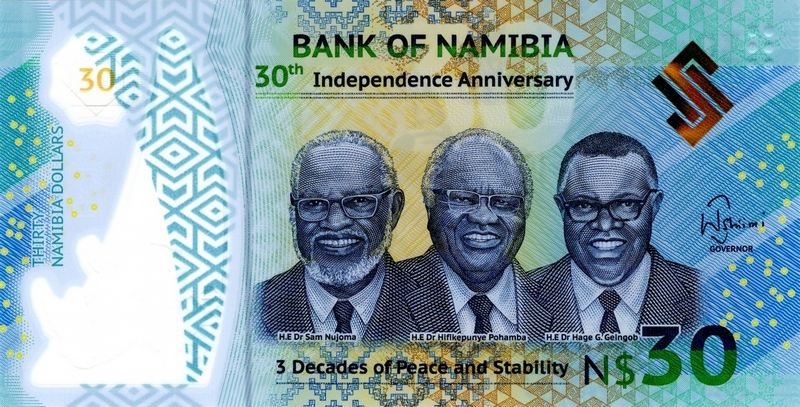 namibia 30 dollars 2020 front