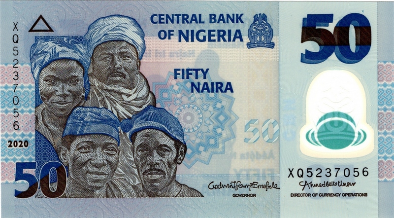nigeria 50 naira 2020 front