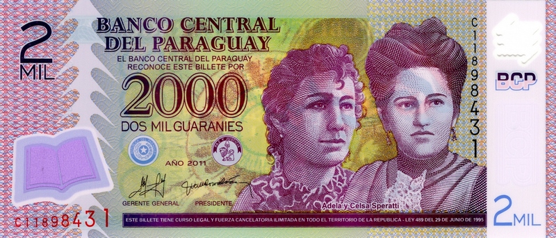paraguay 2000 guaranies p228c front