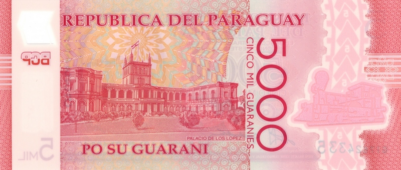 paraguay 5000 guaranies p234a back