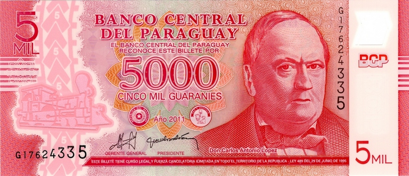 paraguay 5000 guaranies p234a front