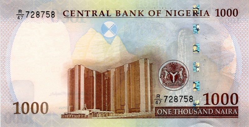 nigeria 1000 naira p36n back