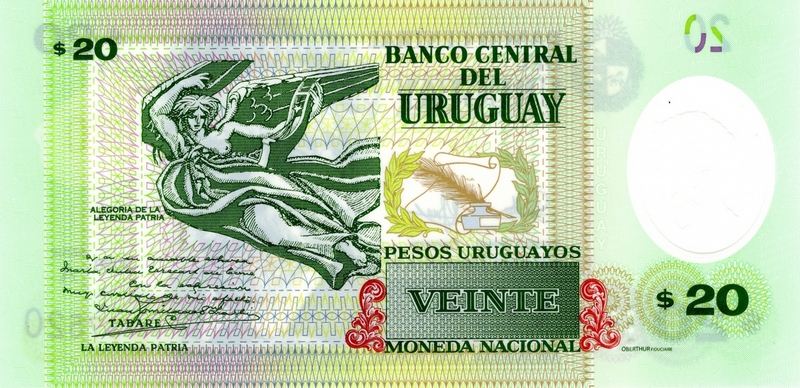 uruguay 2020 20 pesos back