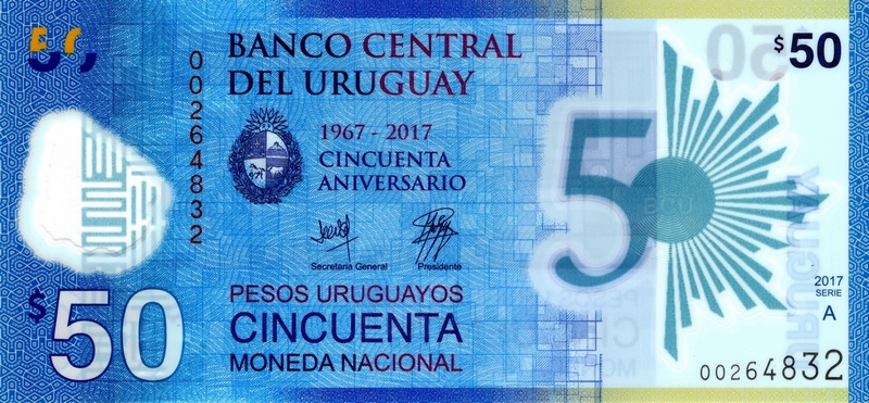 uruguay 50 pesos p100 front