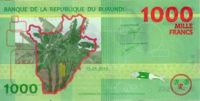 burundi 1000 francs p51 2018 back