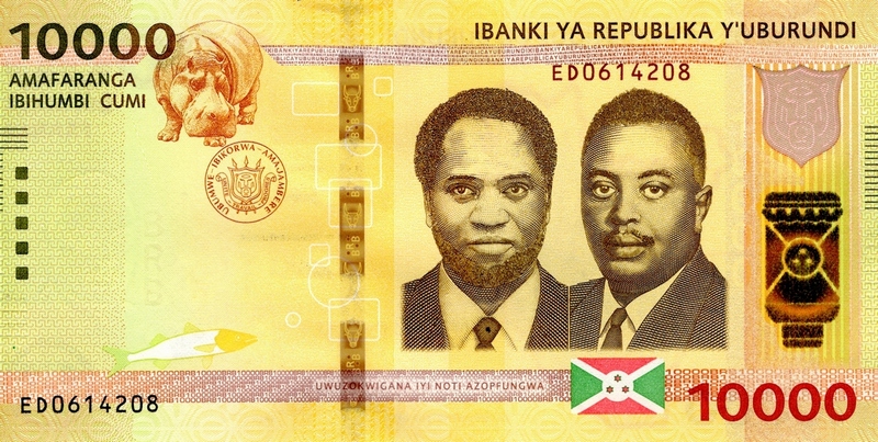 burundi 10000 francs p54 2018 front
