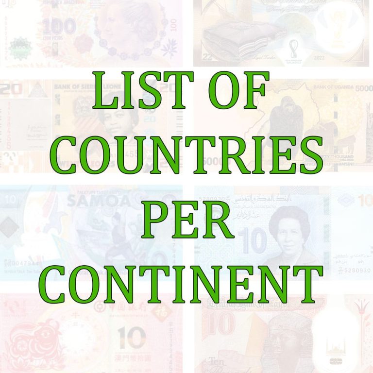 List of countries per continent