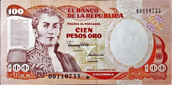 colombia 100 pesos p426 1front