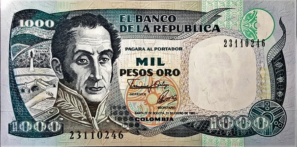 colombia 1000 pesos p432a 1front