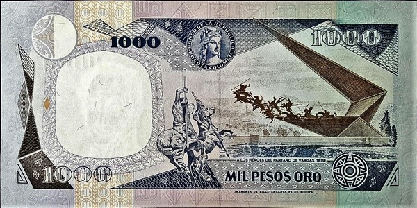 colombia 1000 pesos p432a 2back