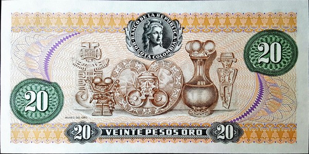 colombia 20 pesos p409 2back